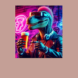 Свитшот хлопковый мужской Neon beersaur - neon glow, цвет: пыльно-розовый — фото 2