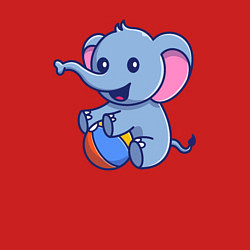 Свитшот хлопковый мужской Слон играет в мяч, цвет: красный — фото 2