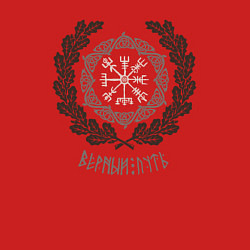 Свитшот хлопковый мужской Вегвизир воина в венце победителя, цвет: красный — фото 2