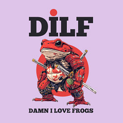 Свитшот хлопковый мужской DILF damn I love frogs, цвет: лаванда — фото 2