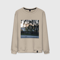 Мужской свитшот Имя Анна из капель дождя