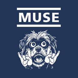 Свитшот хлопковый мужской Muse rock dog, цвет: тёмно-синий — фото 2