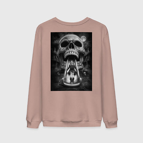 Мужской свитшот Череп-горка / Пыльно-розовый – фото 2