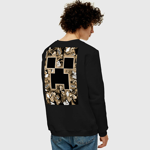 Мужской свитшот Герои Minecraft / Черный – фото 4