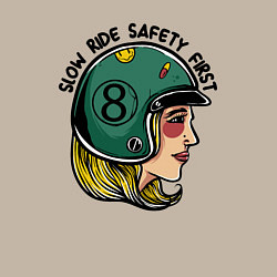 Свитшот хлопковый мужской Безопасность - медленная езда, цвет: миндальный — фото 2