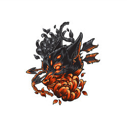 Свитшот хлопковый мужской Волк с цветком, цвет: белый — фото 2