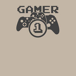 Свитшот хлопковый мужской Геймер номер один, цвет: миндальный — фото 2