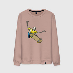 Свитшот хлопковый мужской Мёртвый скейтбордист, цвет: пыльно-розовый