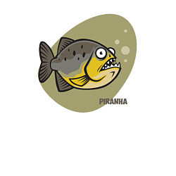 Свитшот хлопковый мужской Рыбка пиранья, цвет: белый — фото 2