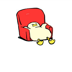 Свитшот хлопковый мужской Толстая утка в кресле, цвет: белый — фото 2