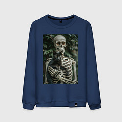 Мужской свитшот Скелет с черным котом
