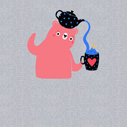 Свитшот хлопковый мужской Чаепитие у мишки, цвет: меланж — фото 2