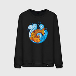 Мужской свитшот Золотая рыбка в море