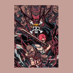 Свитшот хлопковый мужской Ван-Пис Шанкс команда, цвет: пыльно-розовый — фото 2