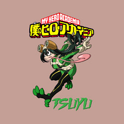 Свитшот хлопковый мужской Моя геройская академия лягушка Цую Асуи, цвет: пыльно-розовый — фото 2