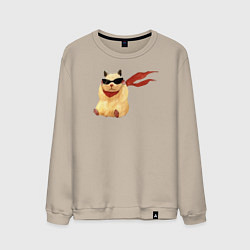 Свитшот хлопковый мужской Хомяк супергерой, цвет: миндальный
