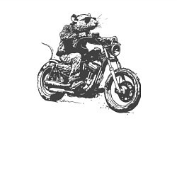 Свитшот хлопковый мужской Крыса байкер на мотоцикле чоппере, цвет: белый — фото 2