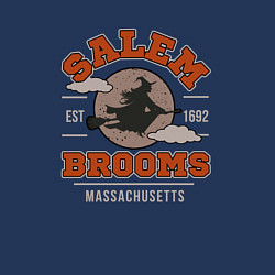 Свитшот хлопковый мужской Salem - ведьма на метле, цвет: тёмно-синий — фото 2