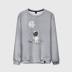 Свитшот хлопковый мужской Космонавт и лунный шарик, цвет: меланж