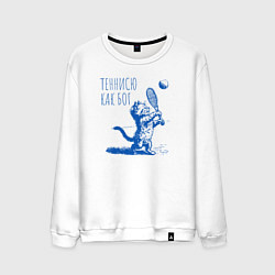 Мужской свитшот Котенок играет в теннис