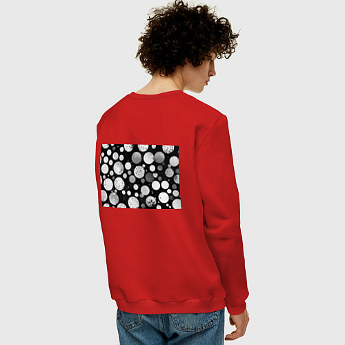 Мужской свитшот Круги на темном фоне / Красный – фото 4