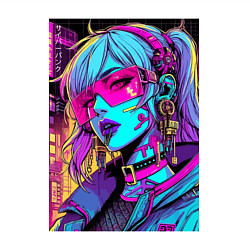 Свитшот хлопковый мужской Кибер девчонка в розовых очках - нейроарт, цвет: белый — фото 2