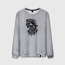 Мужской свитшот Татуировка с акулой и головой человека