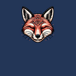 Свитшот хлопковый мужской Голова лисы графика, цвет: тёмно-синий — фото 2