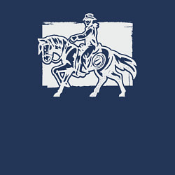 Свитшот хлопковый мужской Ковбой на лошади, цвет: тёмно-синий — фото 2