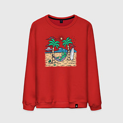 Мужской свитшот Инопланетянин на пляже