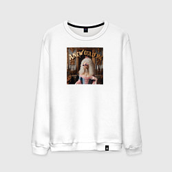 Мужской свитшот Девушка с белыми волосами и в солнечных очках