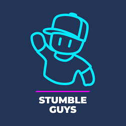 Свитшот хлопковый мужской Символ Stumble Guys в неоновых цветах, цвет: тёмно-синий — фото 2