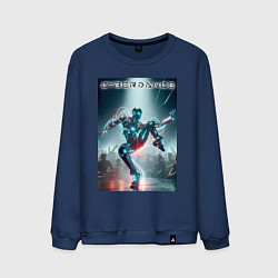 Мужской свитшот Кибер танцор - неоновое свечение