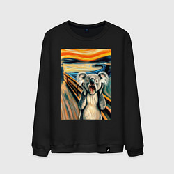 Мужской свитшот Коала кричит на картине Эдварда Мунка - мем искусс