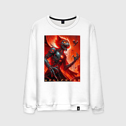 Мужской свитшот Кибер кошка ведьма - хэллоуин