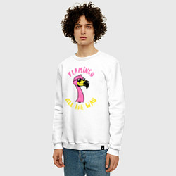 Свитшот хлопковый мужской Flamingo all the way, цвет: белый — фото 2