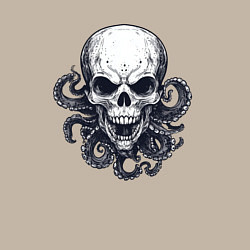 Свитшот хлопковый мужской Череп с щупальцами, цвет: миндальный — фото 2