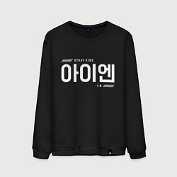 Свитшот хлопковый мужской Айен stray kids, цвет: черный