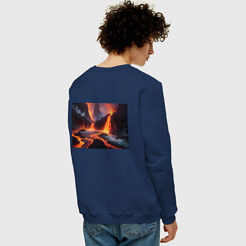Мужской свитшот Текущая лава / Тёмно-синий – фото 4