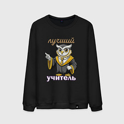Свитшот хлопковый мужской Лучший учитель этой профессии, цвет: черный