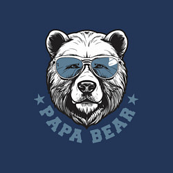 Свитшот хлопковый мужской Папа медведь в очках, цвет: тёмно-синий — фото 2