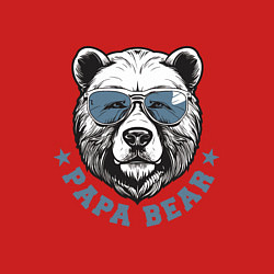 Свитшот хлопковый мужской Папа медведь в очках, цвет: красный — фото 2