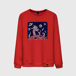 Мужской свитшот Схватка с осьминогом в космосе