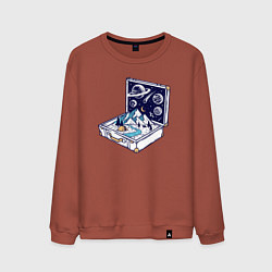 Свитшот хлопковый мужской Мир в чемодане, цвет: кирпичный
