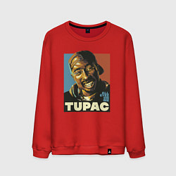 Свитшот хлопковый мужской Tupac - all eyez on me, цвет: красный