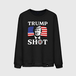 Свитшот хлопковый мужской Trump shot, цвет: черный