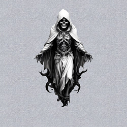 Свитшот хлопковый мужской Скелет в белой мантии, цвет: меланж — фото 2