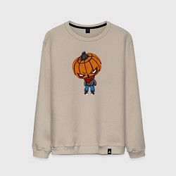Свитшот хлопковый мужской Sigma boy is Halloween, цвет: миндальный