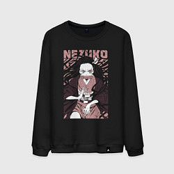 Свитшот хлопковый мужской Nezuko black total cost, цвет: черный