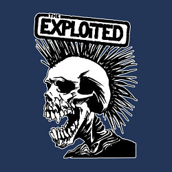 Свитшот хлопковый мужской The exploited - punk skull, цвет: тёмно-синий — фото 2